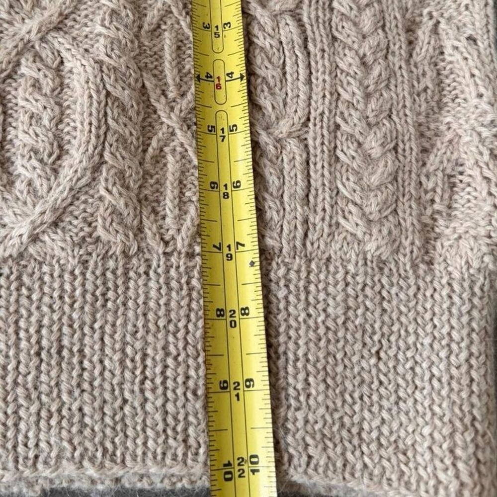 Vintage GB Harber & Son Cream Alpaca Cable Knit Sweater Women’s Small - Picture 8 of 8